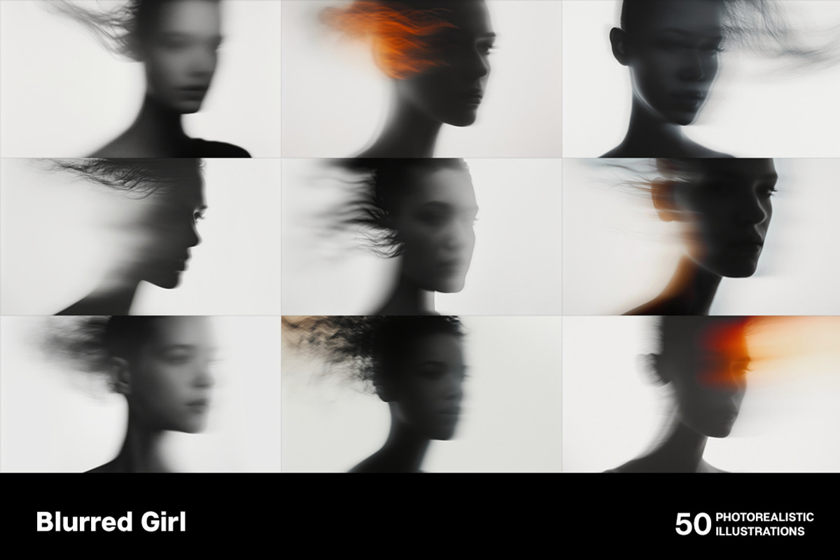 Blurred girl. 50 images, a Person Illustration by Handmadefont (Photo 5 of 12)