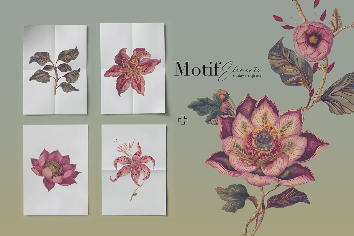 Exotic Blooms, Luxury Pattern Design, a Pattern Graphic by TSTUDIO (Photo 8 of 14)
