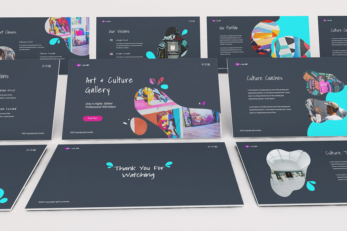 Art Gallery Google Slides Template, a Presentation Template by ...