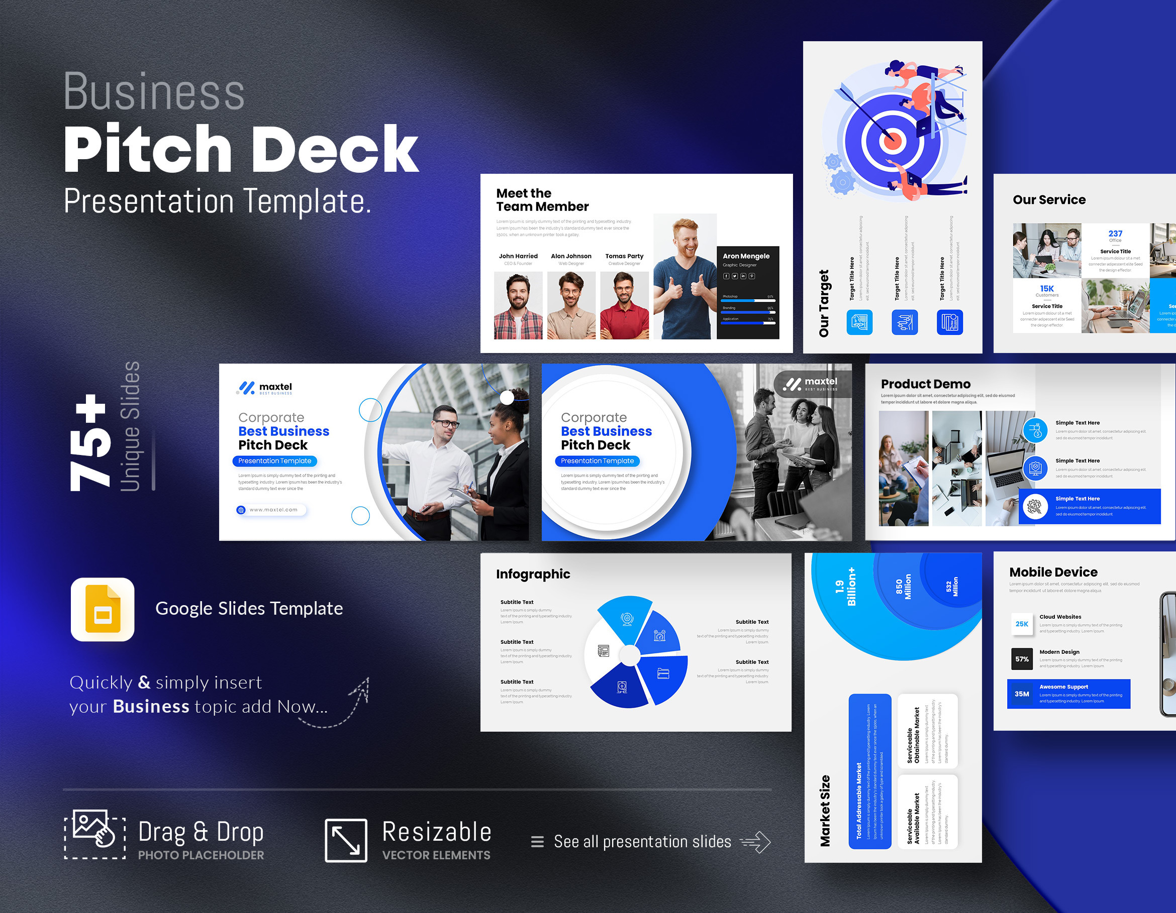 Business Pitch Deck Google Slides, a Presentation Template by GenerousArt