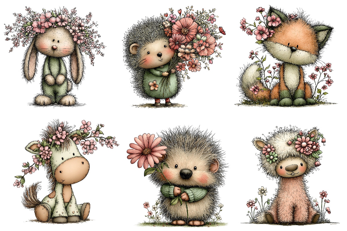 Whimsical Spring Animals Clipart, an Illustration by Dream Creation (Photo 3 of 7)