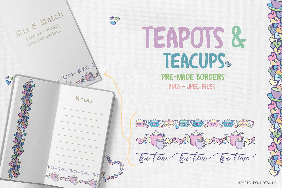 Teapots & Teacups Design Set, an Illustration by Sketchbook Designs (Photo 8 of 13)