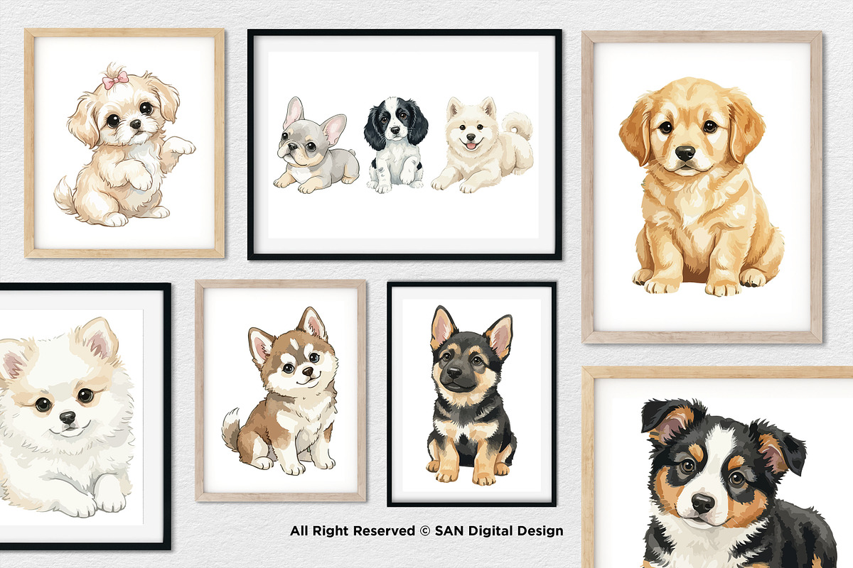 15 Bundle Watercolor Puppy Dog Baby, an Animal Illustration by Morspective (Photo 4 of 8)