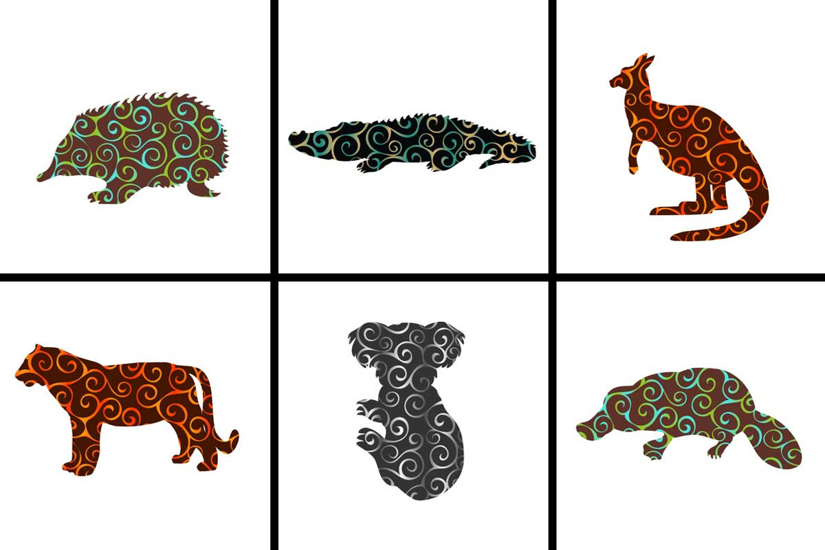 Set 100 colorful silhouettes animals, an Outline Icon by kozyrevaelena (Photo 3 of 5)