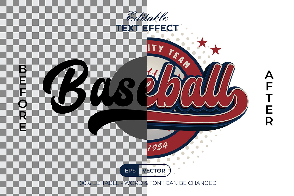 Baseball Text Effect 3D Style, a Layer Style Add-On by Mockmenot (Photo 2 of 3)