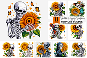 Skeleton Hugging Sunflower PNG, a Graphic by Clipart Bloom (Thumbnail 1 of 12)