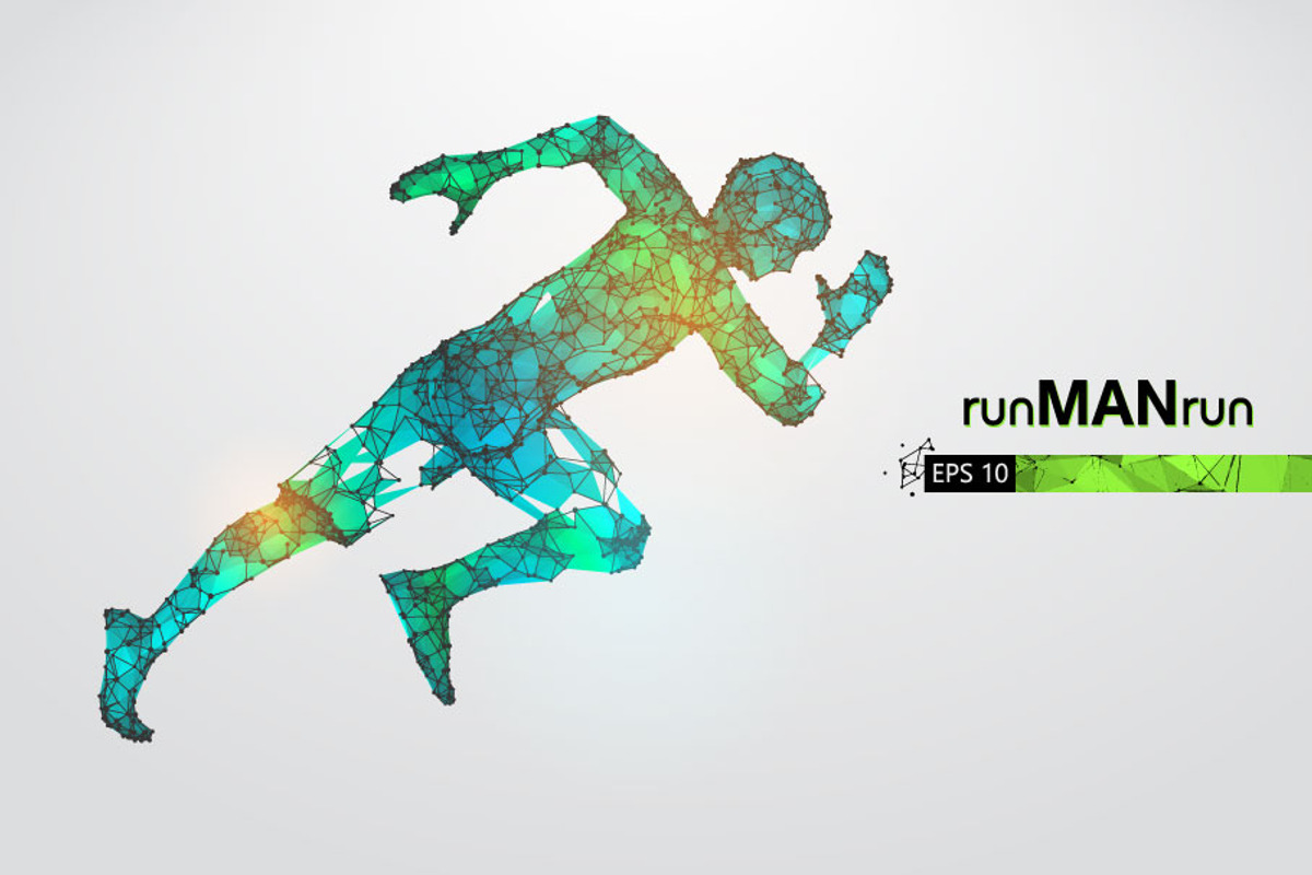 Silhouettes of running athlete, man, a Healthcare Illustration by Matrosovv (Photo 2 of 4)