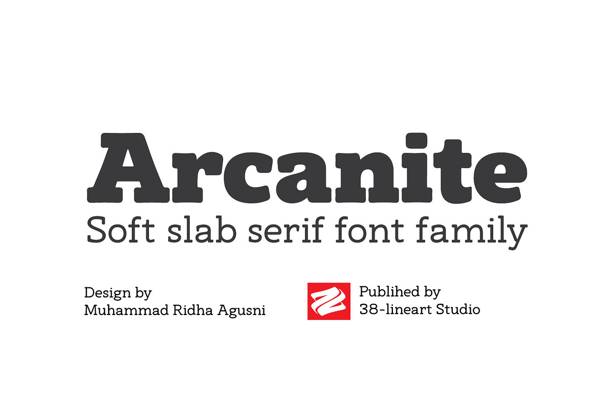 Arcanite - Soft Slab Serif Font Fami, a Slab Serif Font by Ridha-38.lineart (Photo 1 of 9)