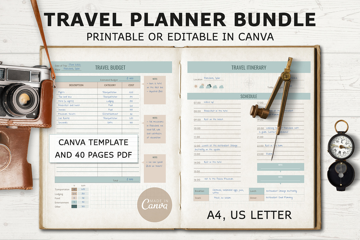 Canva Travel Planner Templates, a Templates & Theme by Nursery Art (Photo 1 of 9)