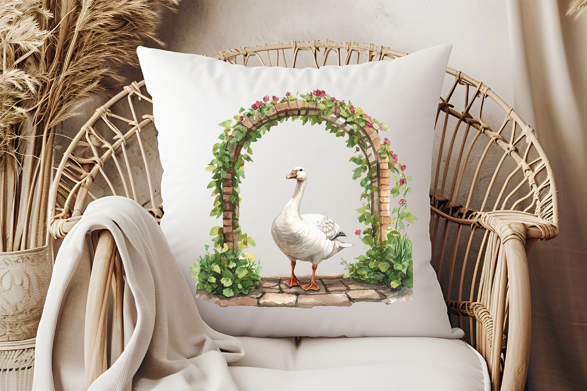 White Goose Garden Clipart, an Illustration by Pixels.Craft (Photo 6 of 7)