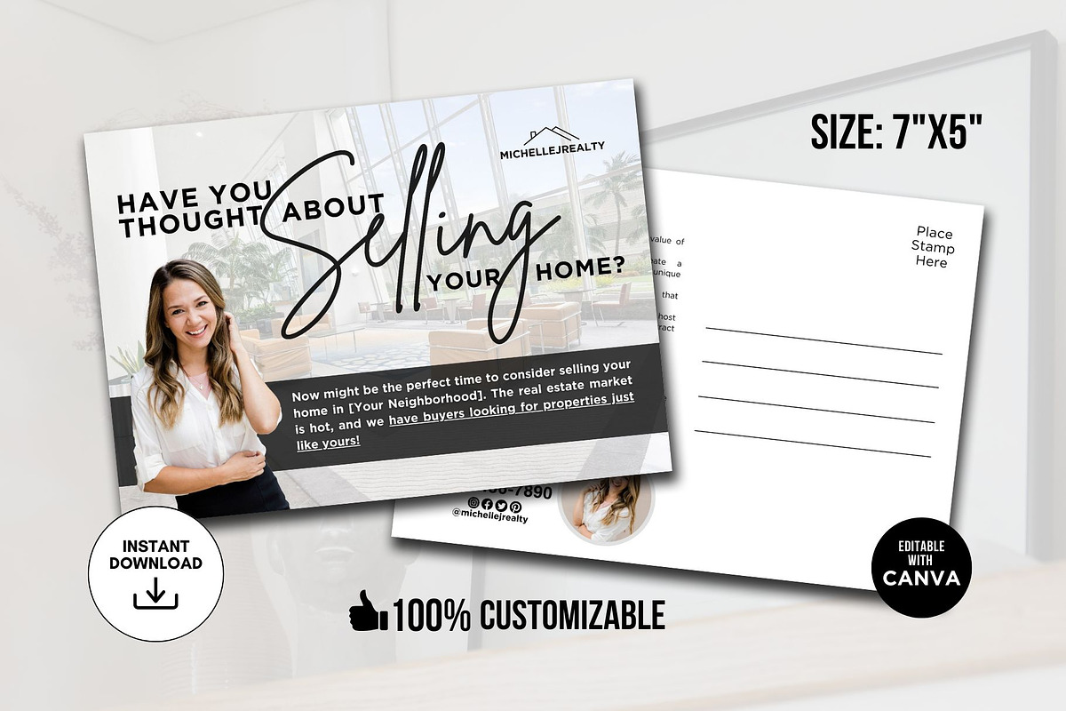 Thinking Of Selling Home Postcard, a Marketing Template by CreativeVinesStore (Photo 2 of 6)