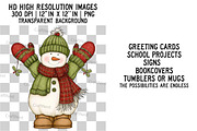Whimsical Snowman Clipart Bundle, an Illustration by Craft Nest (Thumbnail 2 of 6)