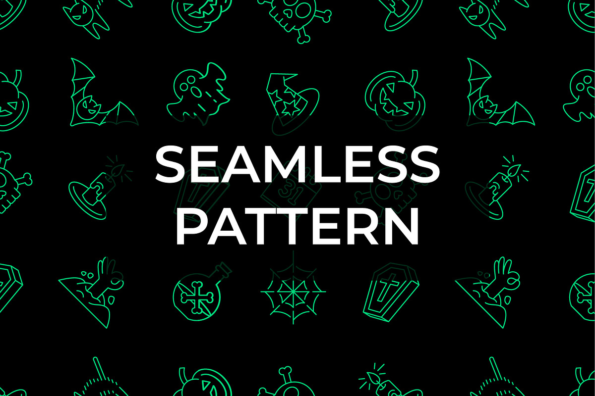 Halloween Icon Pattern Set, an Outline Icon by Pure Design (Photo 2 of 2)