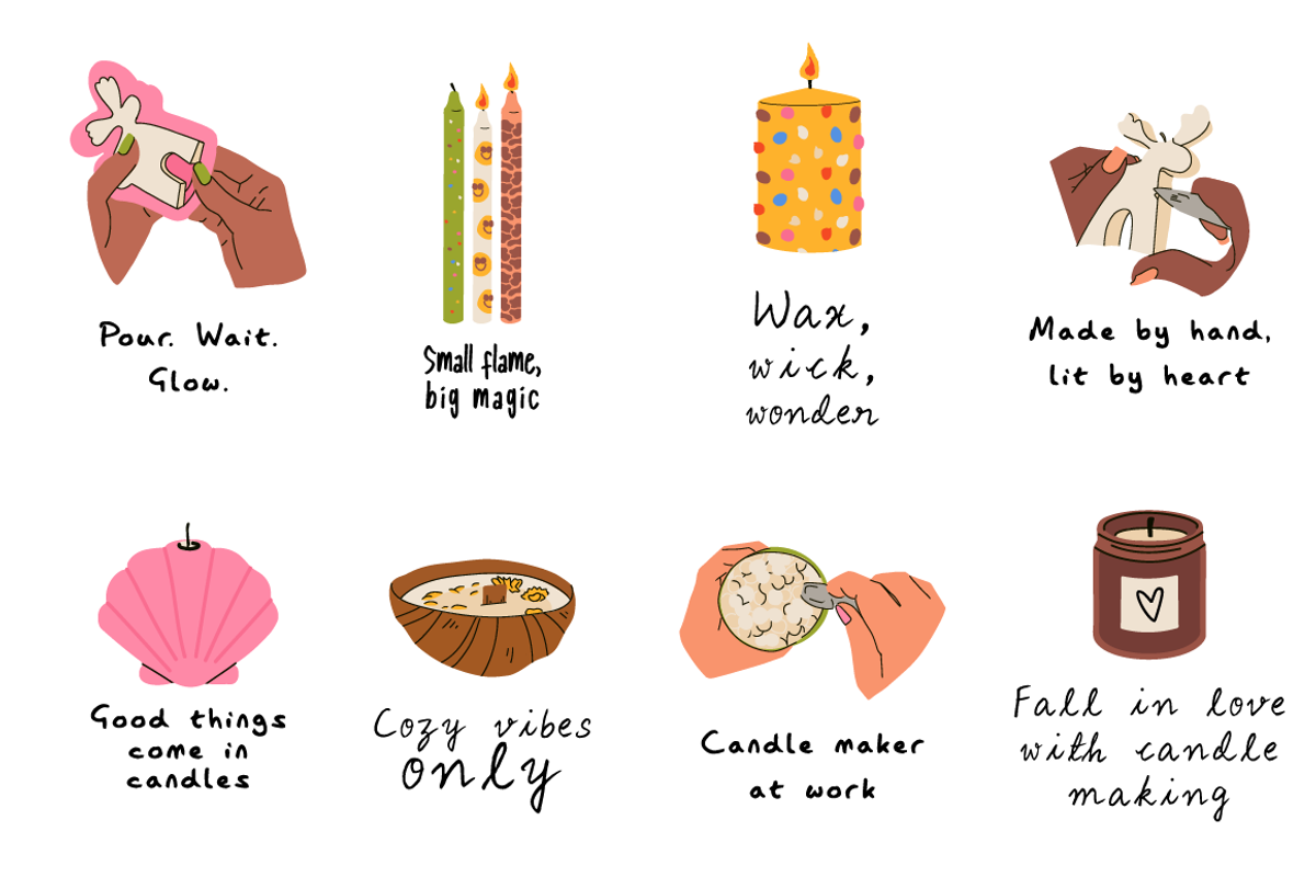 150+ Candle Making Clipart Set, an Object Illustration by Zeukaa (Photo 8 of 15)