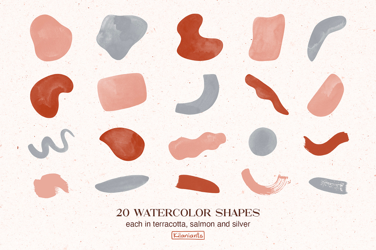 Terracotta Watercolor Shapes, a Texture Graphic by kilaniants (Photo 2 of 14)