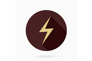 Fine lightningFlat Icon With, an Icon by FineArtStudio