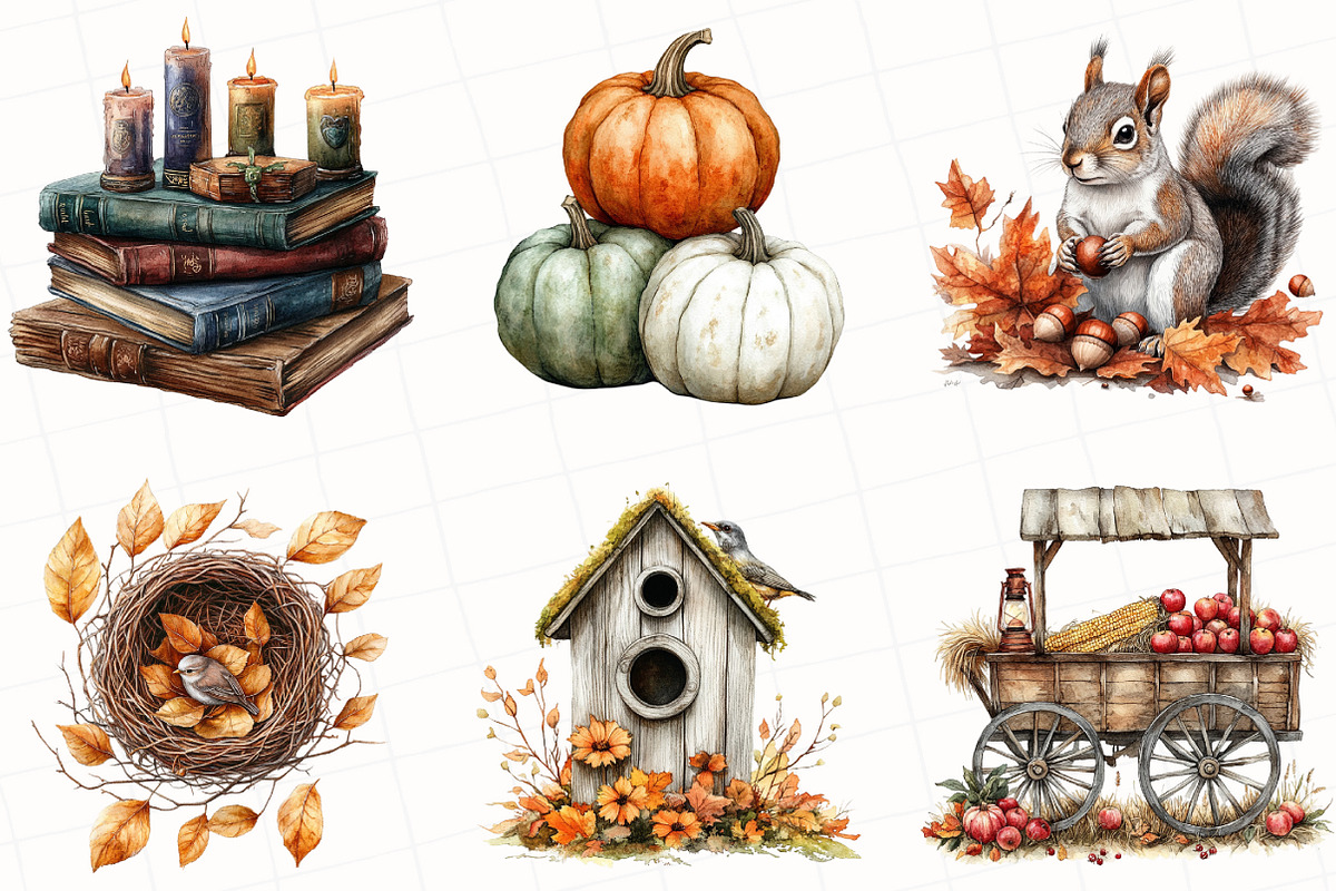 Watercolor Fall Sublimation Clipart, an Illustration by OK Design (Photo 5 of 5)