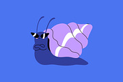 Cute, funny snails set + backgrounds, an Animal Illustration by PaperTrident (Thumbnail 5 of 26)
