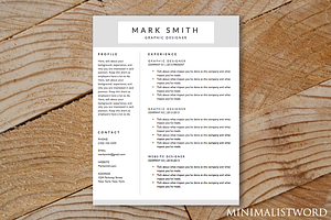 Modern Resume Template MS Word, a Resume Template by MinimalistWord