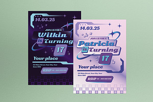 Pink Y2K Teen Birthday Invitation, an Invitation Template by graphicook