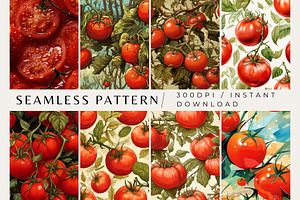 8 Tomato Seamless Patterns