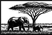 Wild Elephant Silhouette Set, an Illustration by jahid234 (Thumbnail 5 of 21)