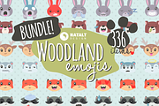 Woodland Animals Emojis BUNDLE, an Emoji Icon by NatBurger (Thumbnail 1 of 16)