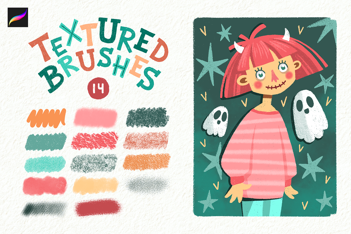 Soft Grit & Chalk Procreate Brushes, a Brush Add-On by Moon House Shop (Photo 3 of 5)