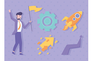 businessman with progress, a Person Illustration by studiogstock