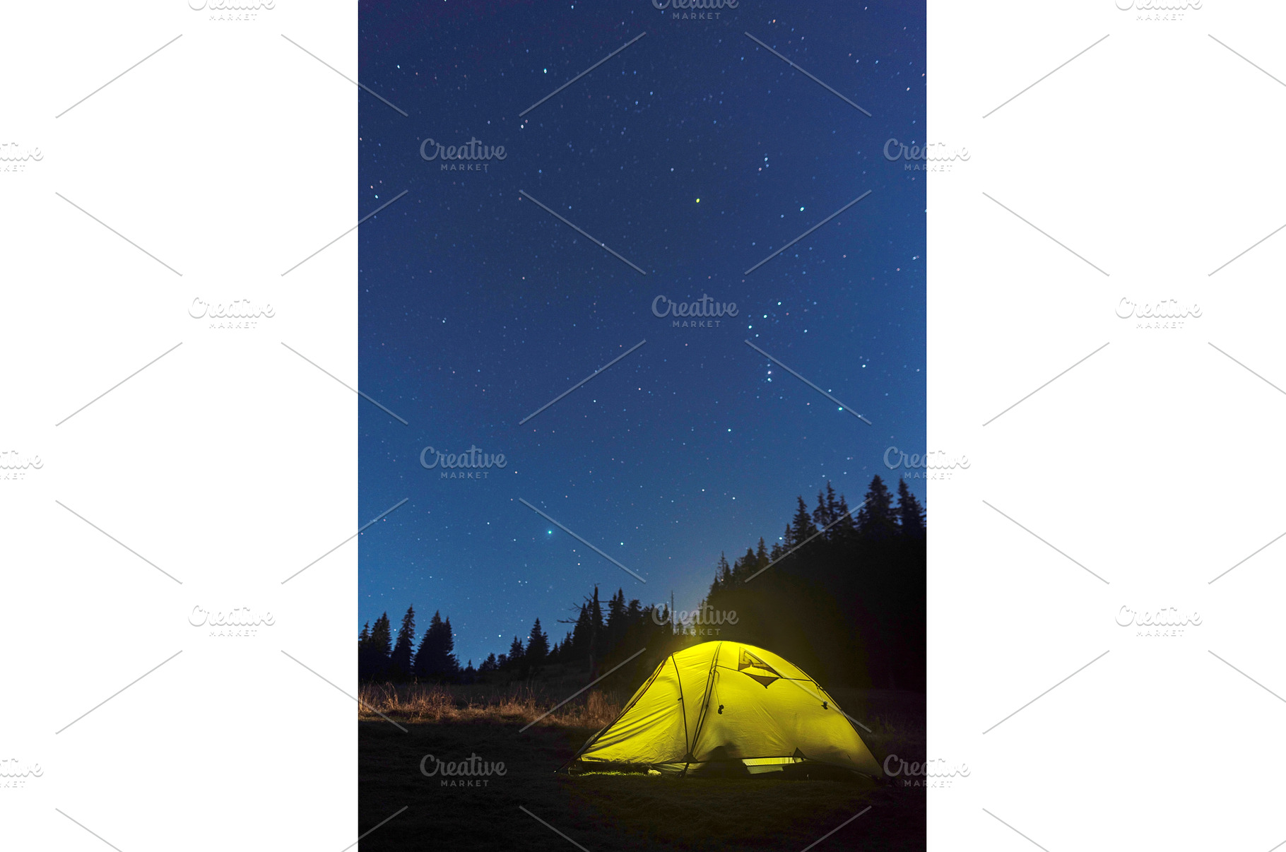 Luminous tourist tent under the, a Background Photo by Stockphoto by vzwer