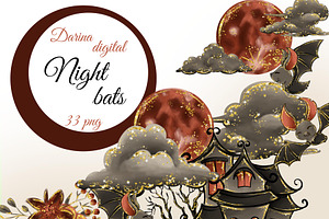 Halloween bats clipart
