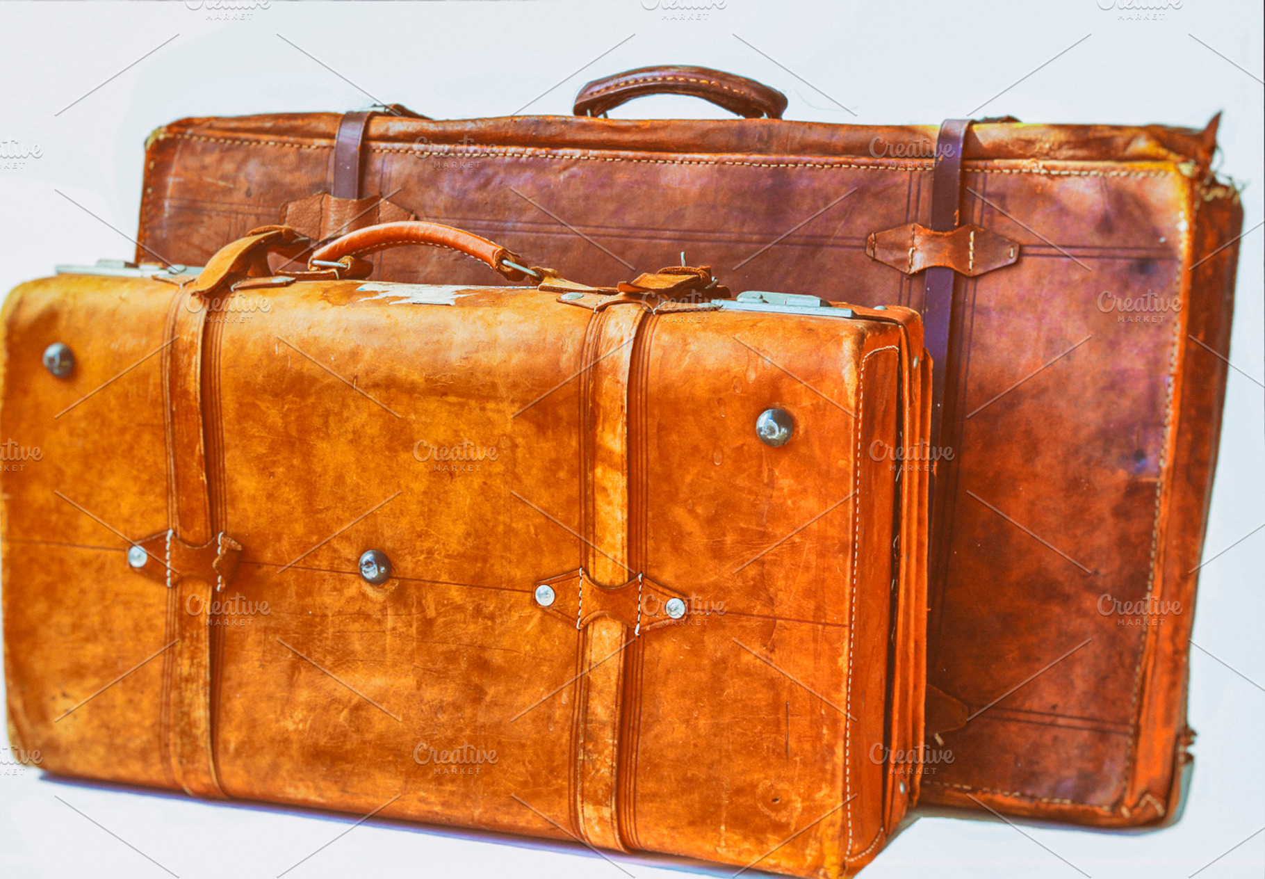 Old leather suitcases