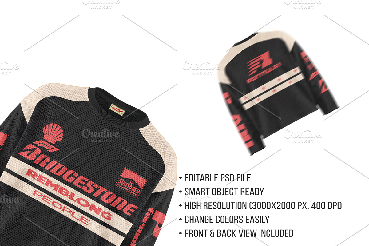 Vintage F1 Jersey Mockup PSD, a Shirt Mockup by std.badboy (Photo 4 of 4)