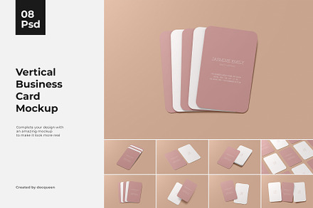 Vertical Business Card Mockup