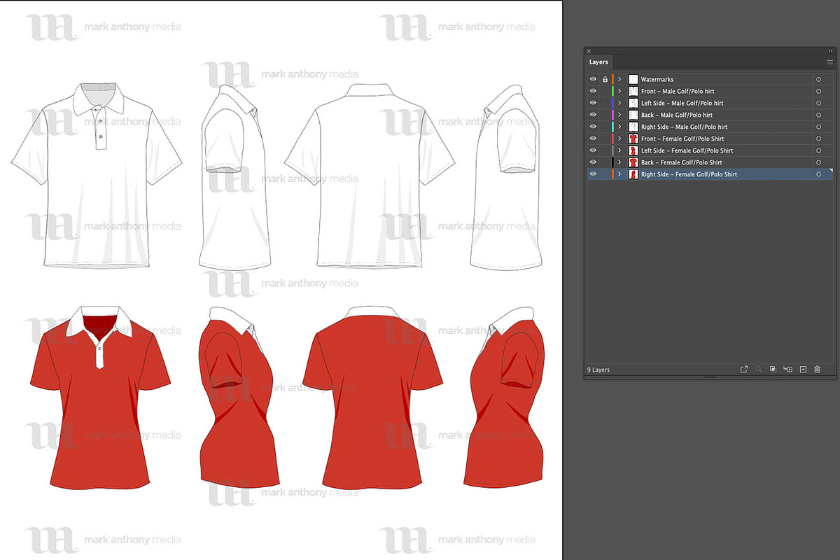 Golf/Polo Shirt - Template, an Apparel Mockup by Mark Anthony Media (Photo 4 of 4)