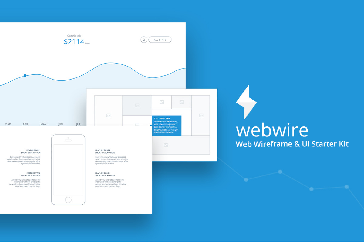 WebWire - Wireframe & UI Starter Kit, a Wireframe Template by UIMint (Photo 1 of 7)