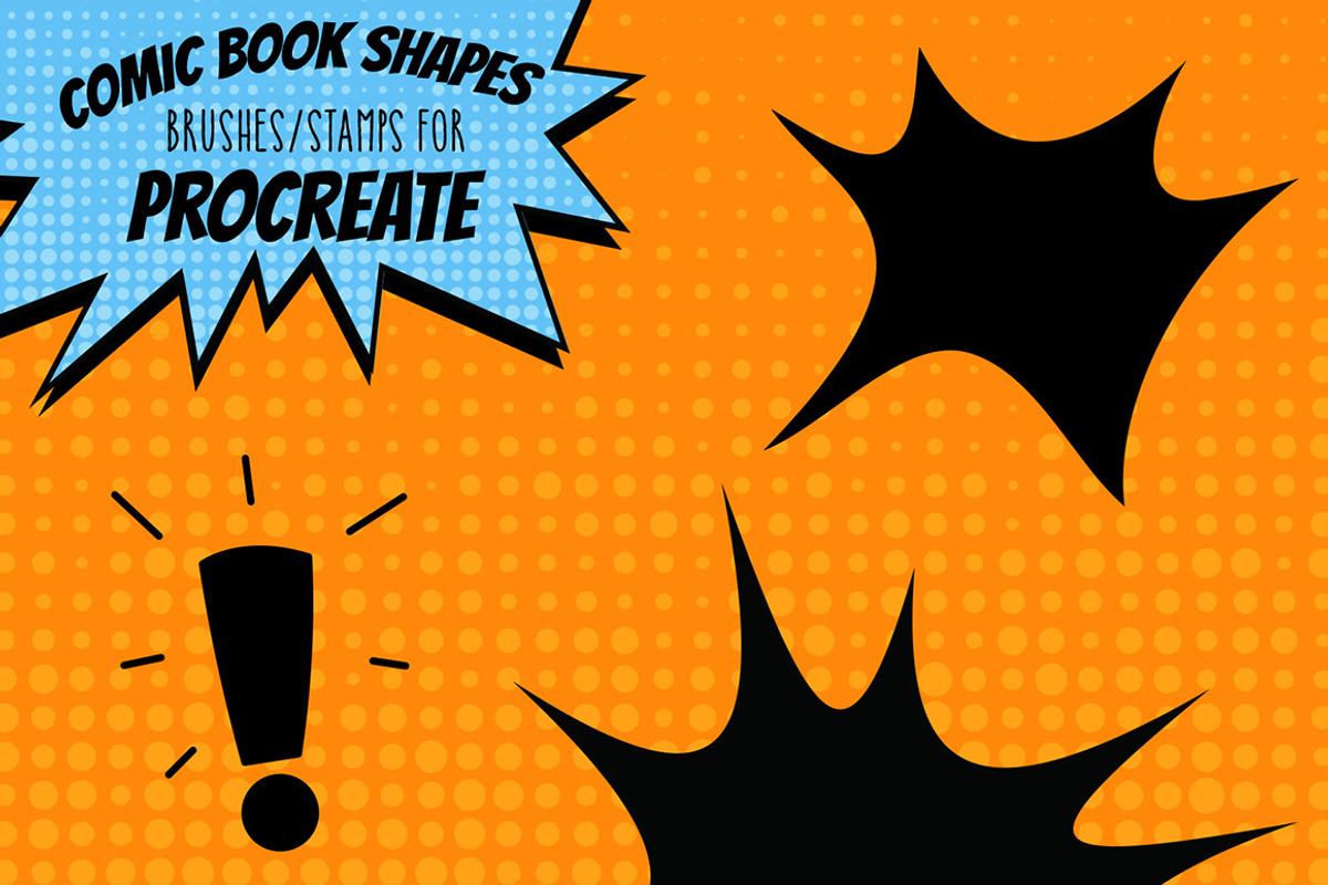 Procreate Comic Shape Brushes Stamps, a Brush Add-On by Studio Kitsch (Photo 4 of 8)