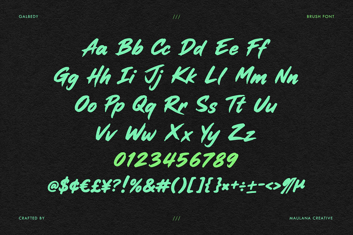 Galbedy Timeless Brush Script Font, a Handwritten Font by Maulana Creative (Photo 7 of 7)