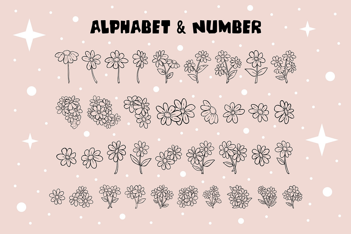 Daisy Bloom OTF Dingbats Font, a Symbol Font by DREAMs Soul G. (Photo 2 of 2)