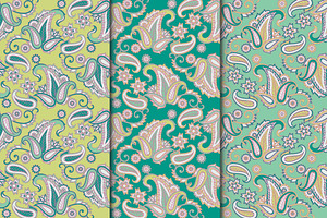 3 Paisley fabric patterns