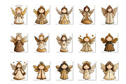 30 Whimsical Christmas Angel Clipart, a Seasonal Illustration by V Design Creator (Thumbnail 4 of 10)