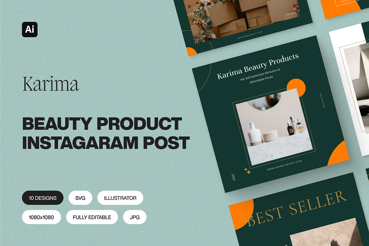 Beauty Product Instagram Template, a Social Media Template by prajapixels (Photo 1 of 4)