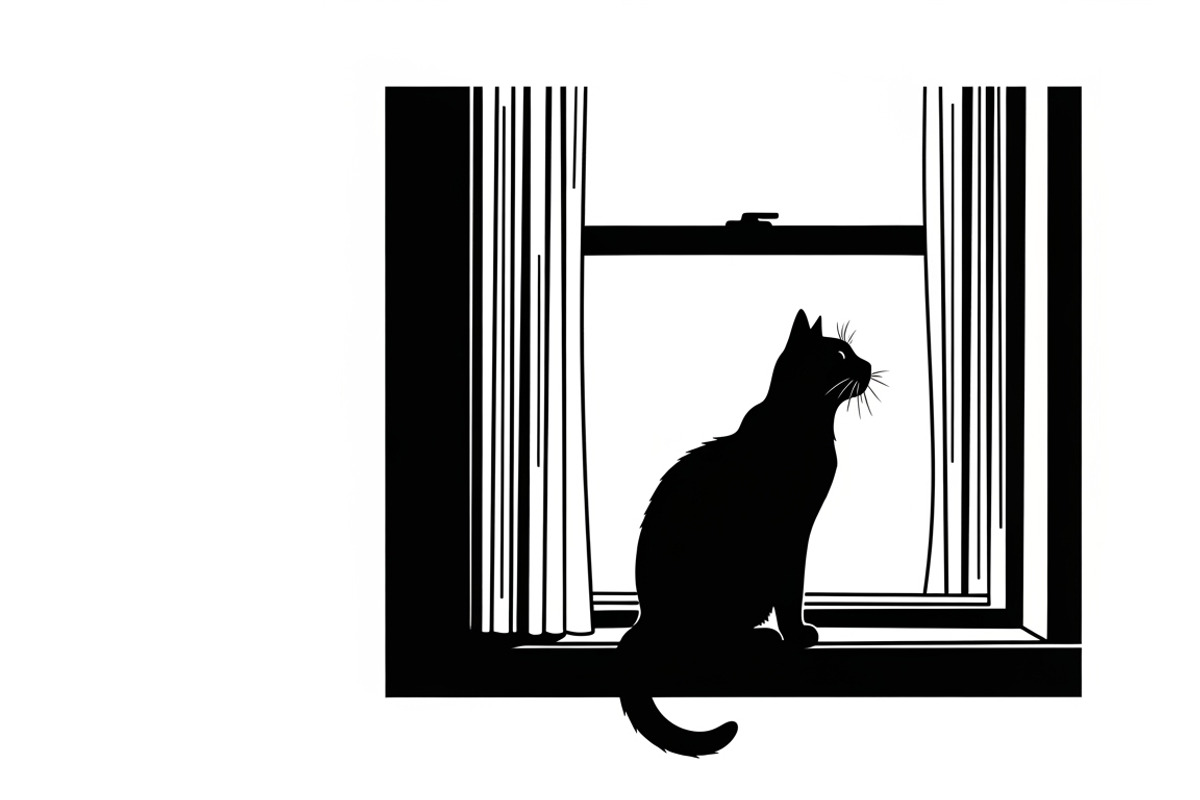 cat sitting by window silhouette, an Illustration by Amazin_art (Photo 20 of 25)