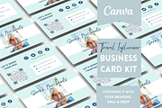 Travel Influencer Business Card Kit, a Business Card Template by Golden Horizons Studio (Thumbnail 1 of 12)