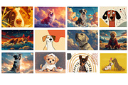Dog wall art Collection JPG, Dogs, an Animal Photo by Chipshpow Graphics (Thumbnail 5 of 8)