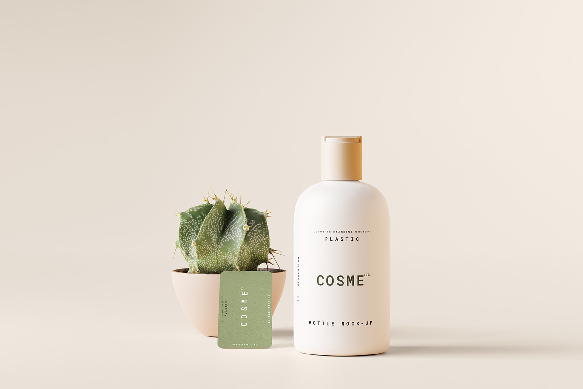 Disc Top-Cap Cosmetic Bottle Mockups, a Cups & Container Mockup by pmvch (Photo 2 of 15)