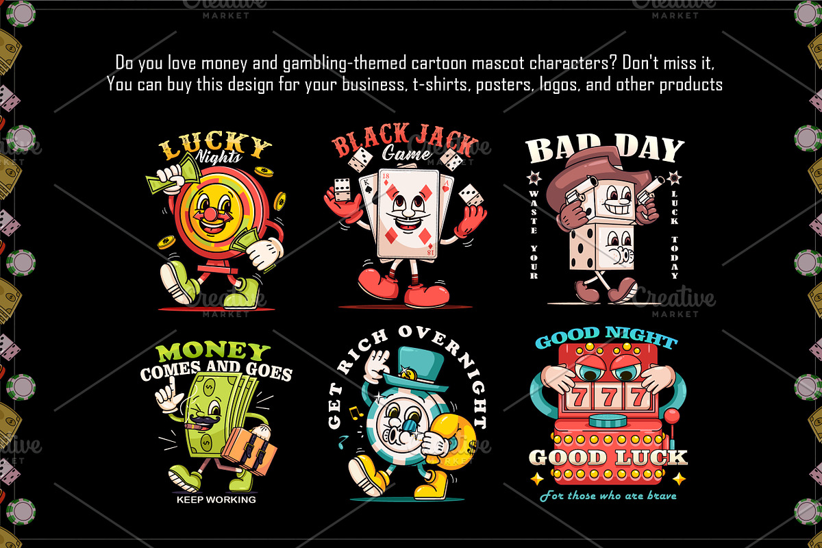 Money & Gambling Retro Mascot, a Work Illustration by Kevyn Creative (Photo 2 of 3)