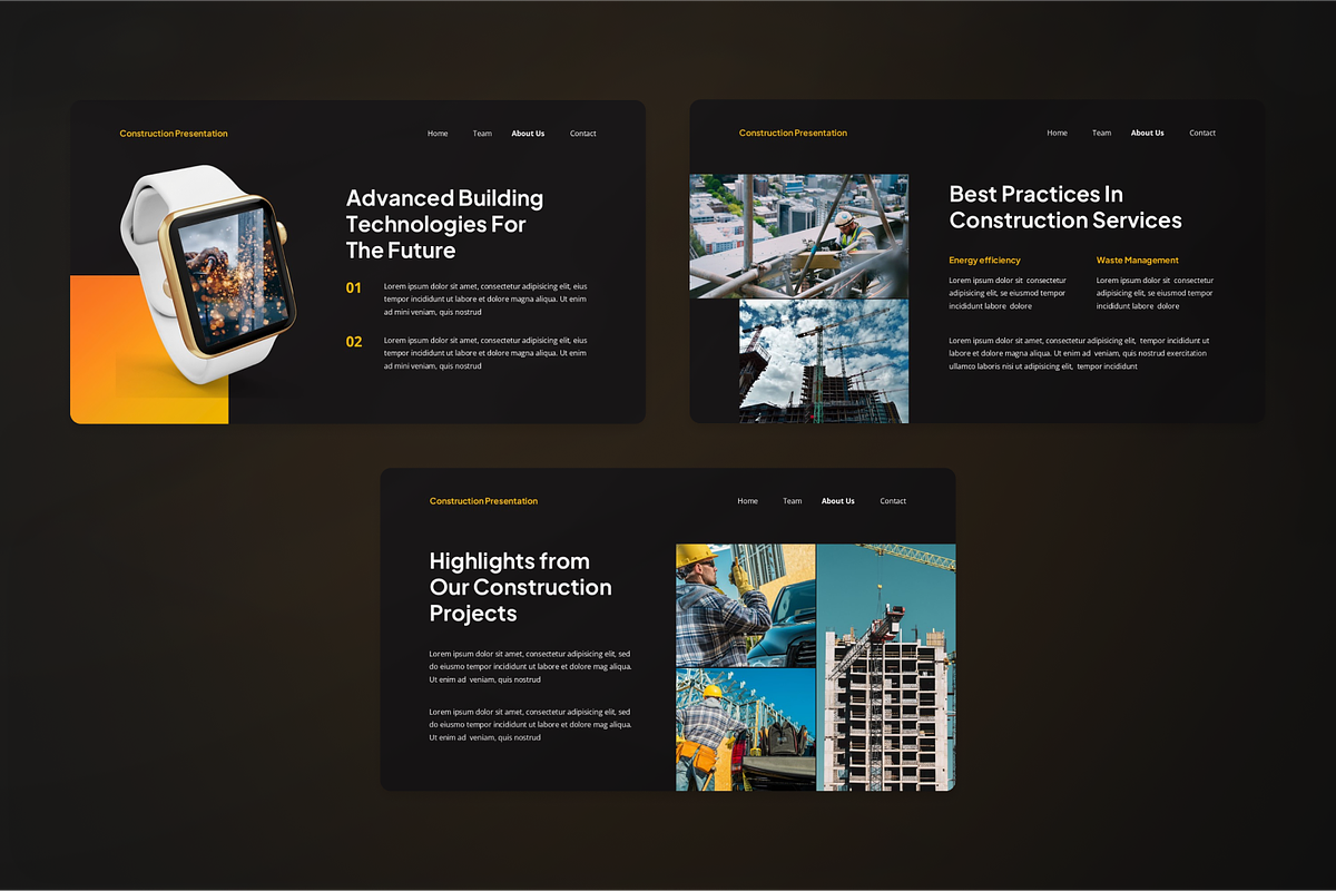 Construction Presentation Powerpoint, a Presentation Template by SquidPixey (Photo 5 of 7)