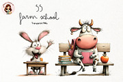 Whimsical Farm School PNG, an Animal Illustration by Nicolle's Colorful Art (Thumbnail 1 of 5)