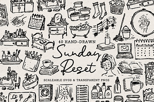 Cleaning Supplies Clipart, Chores, an Object Illustration by The October Creative